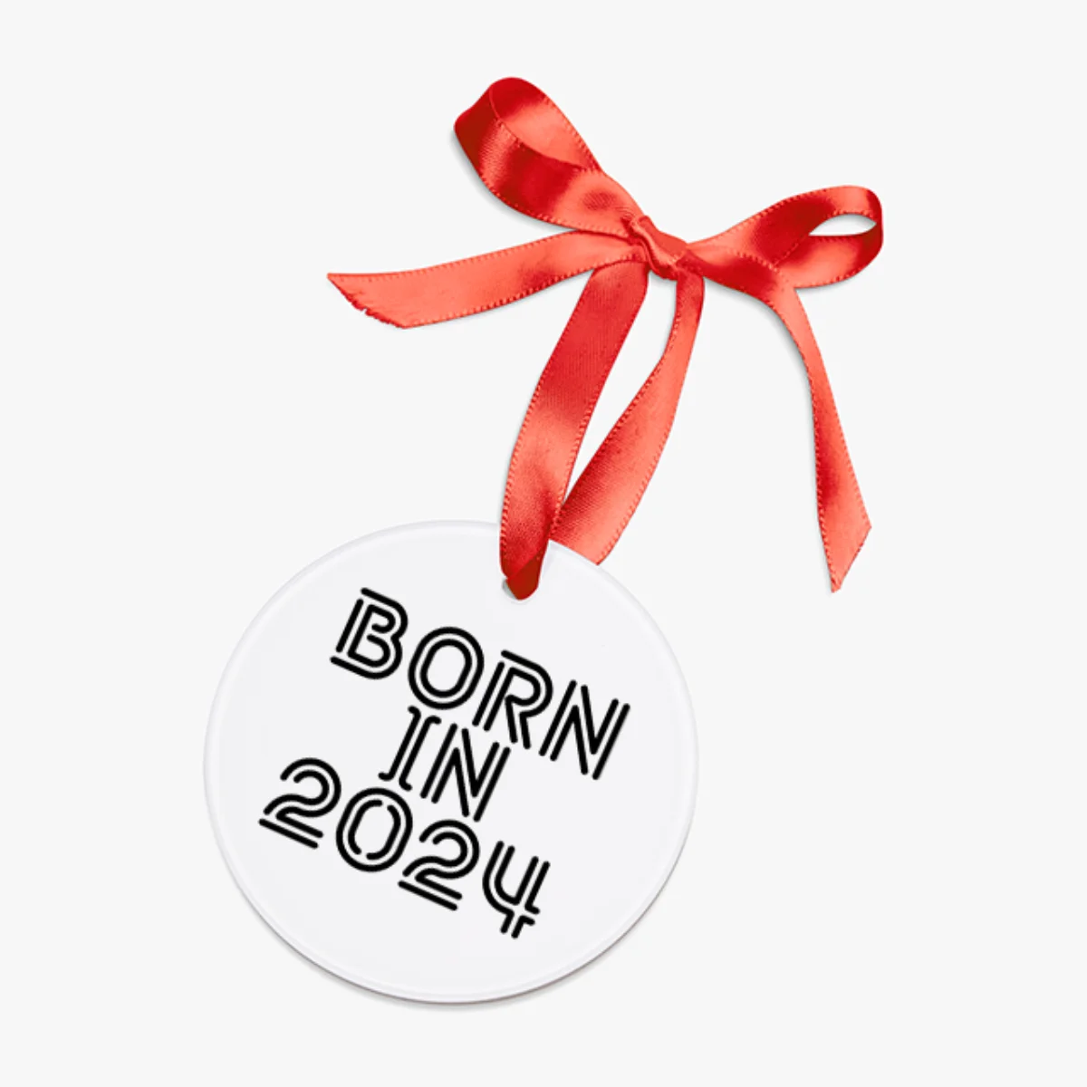 2024 New Baby Arrival Acrylic Keepsake Ornament with Ribbon