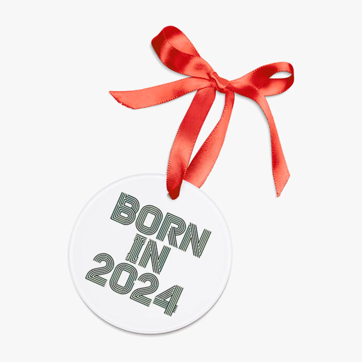 2024 New Baby Arrival Acrylic Keepsake Ornament with Ribbon