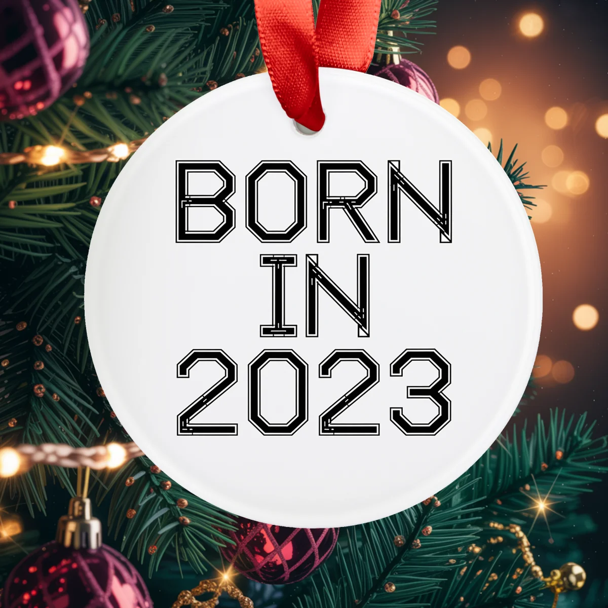 2023 Newborn's First Acrylic Ornament with Ribbon | Baby Keepsake Gift