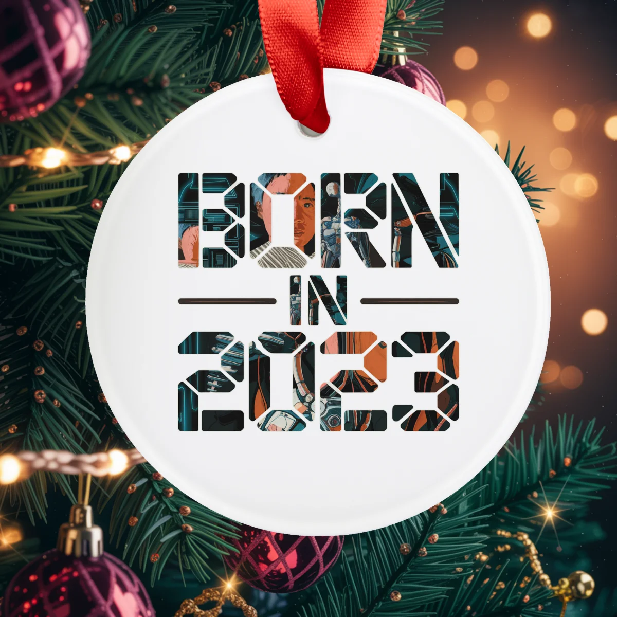 2023 Newborn's First Acrylic Ornament with Ribbon | Baby Keepsake Gift
