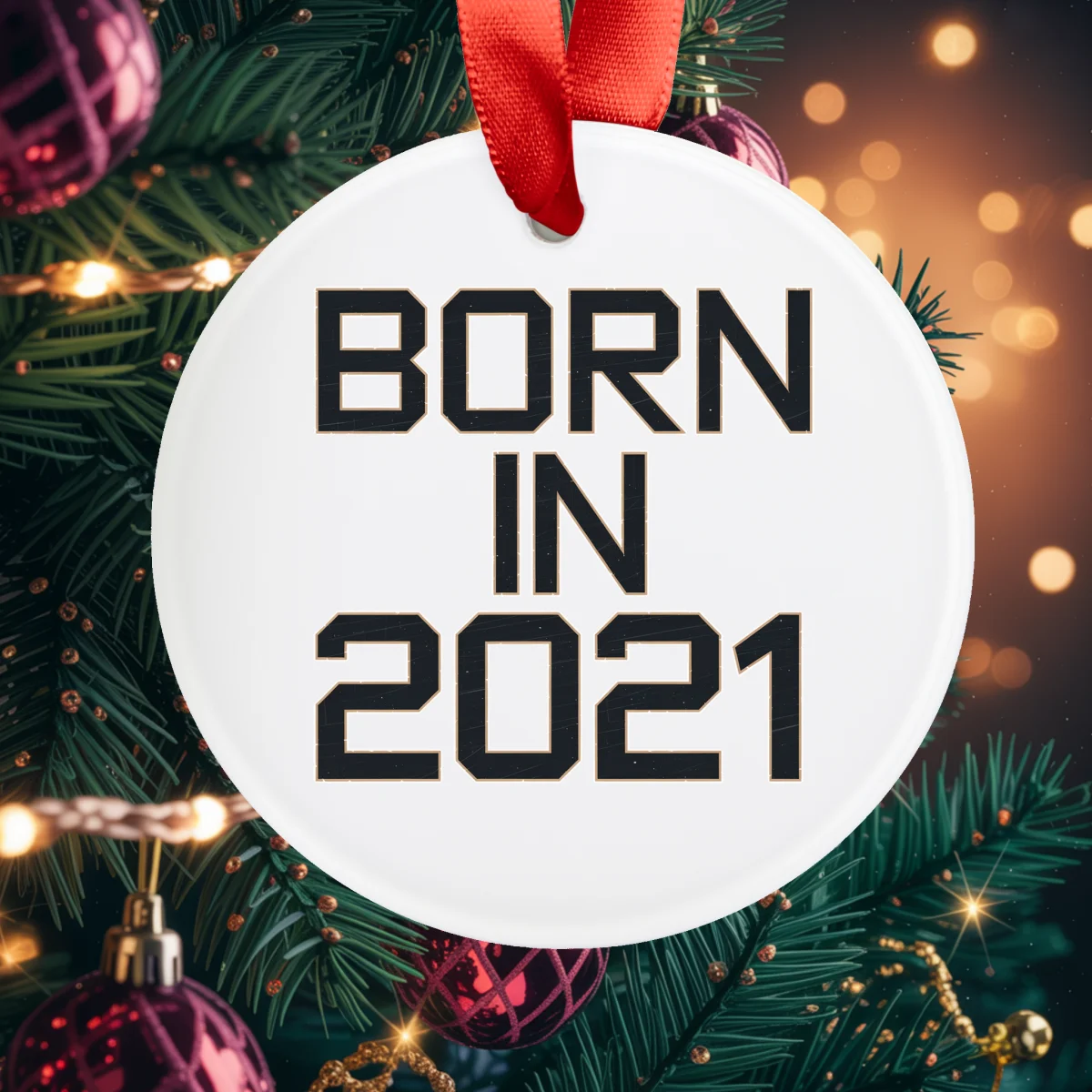 2021 Commemorative Acrylic Ornament with Ribbon