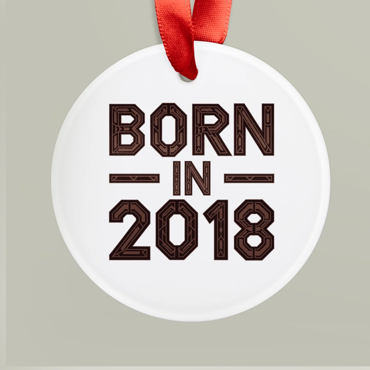 2018 Vintage Acrylic Ornament with Ribbon