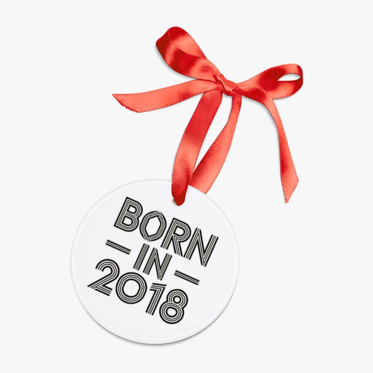 2018 Vintage Acrylic Ornament with Ribbon