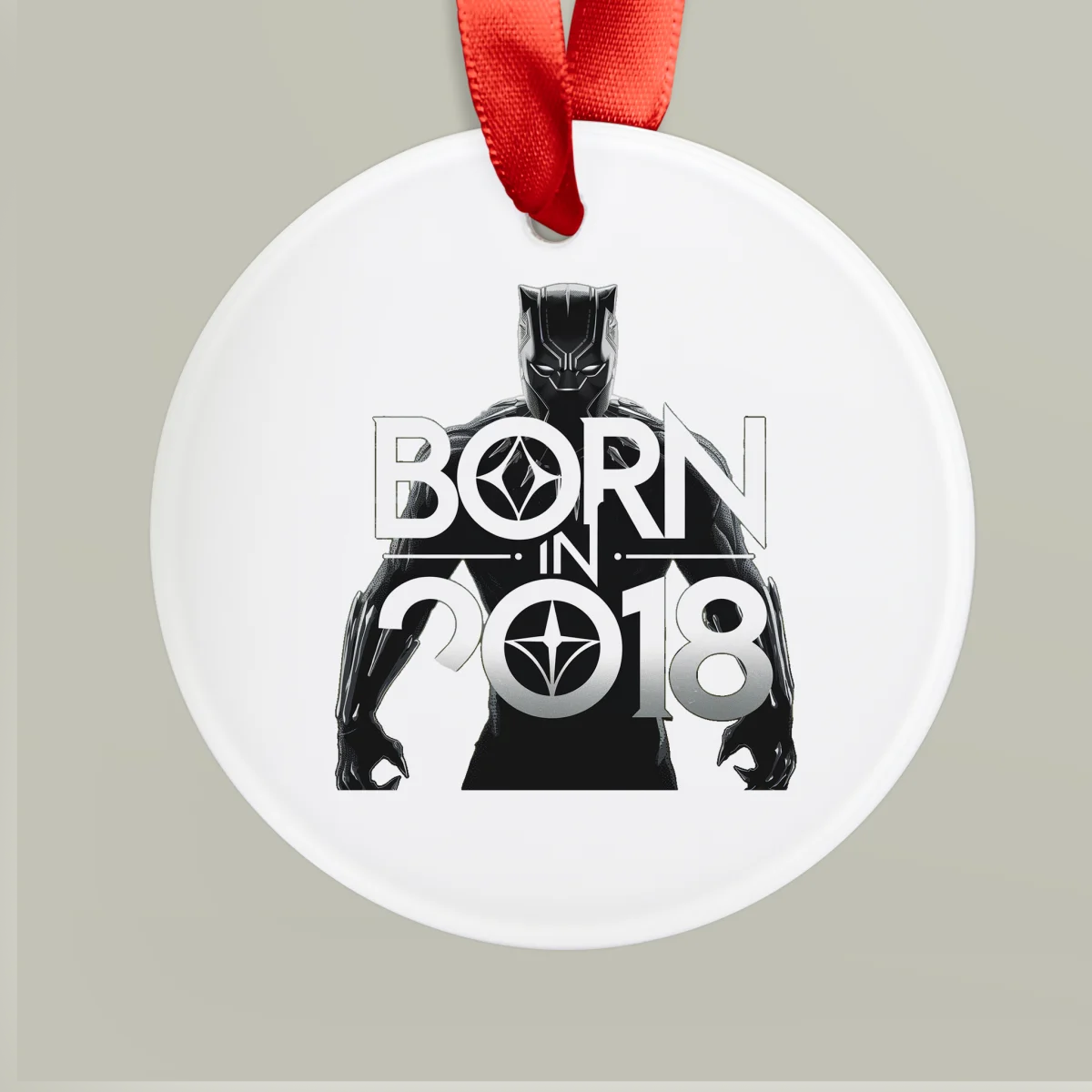 2018 Vintage Acrylic Ornament with Ribbon
