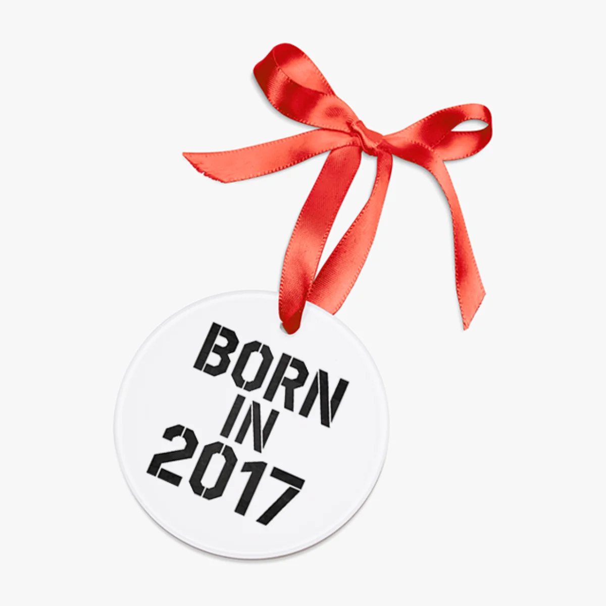 2017 Vintage Acrylic Ornament with Ribbon