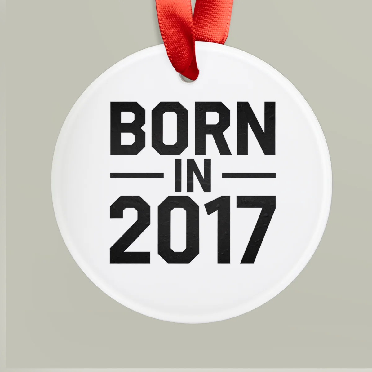 2017 Vintage Acrylic Ornament with Ribbon