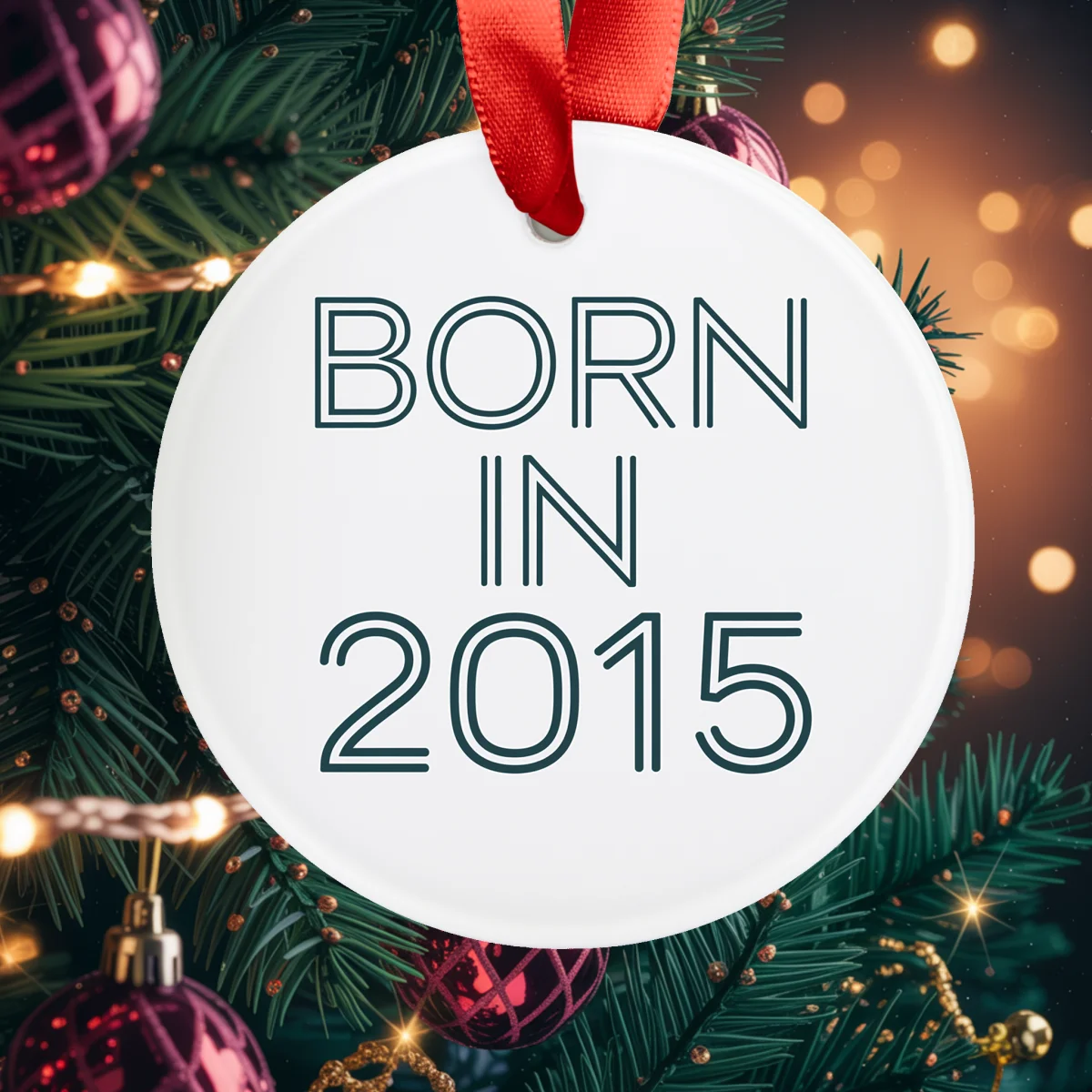 2015 Commemorative Acrylic Ornament - Special Year Keepsake with Ribbon