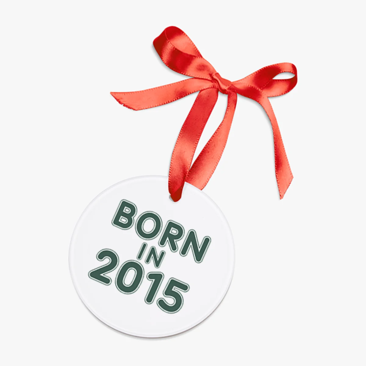 2015 Commemorative Acrylic Ornament - Special Year Keepsake with Ribbon