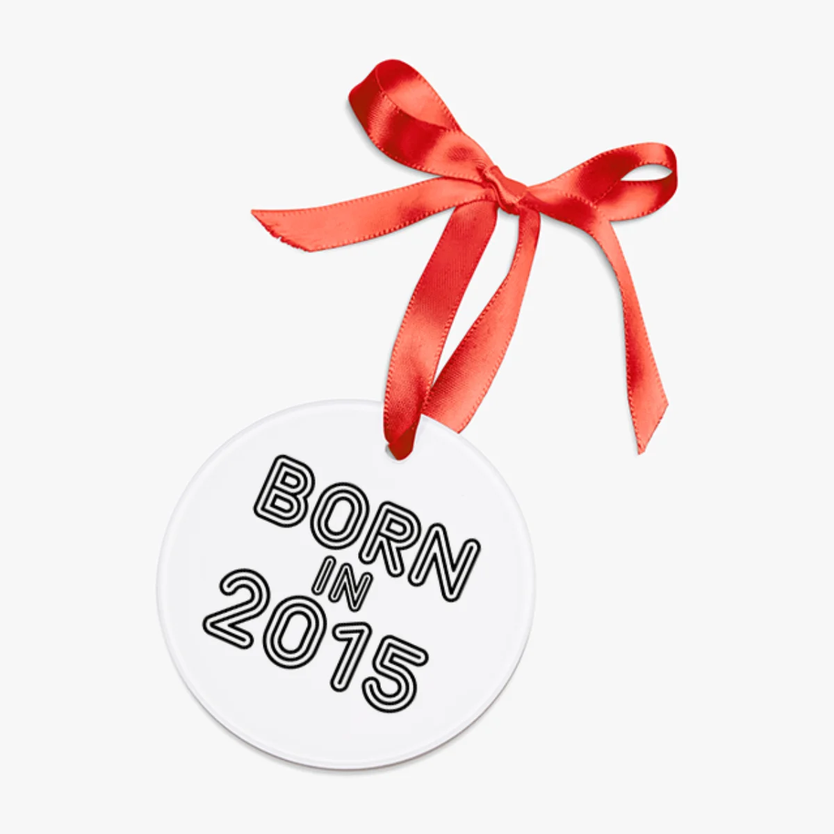 2015 Commemorative Acrylic Ornament - Special Year Keepsake with Ribbon