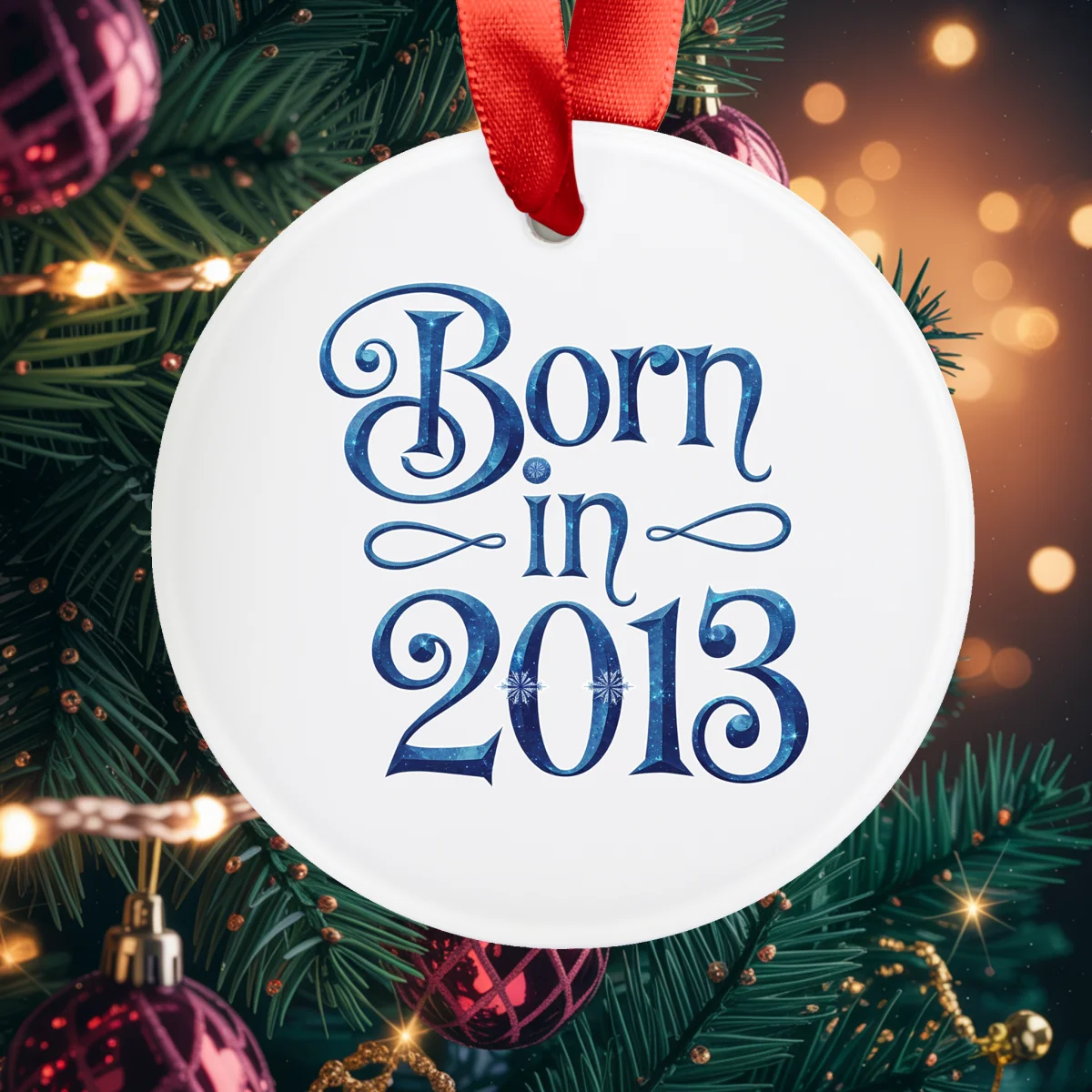 2013 Vintage Acrylic Ornament with Ribbon