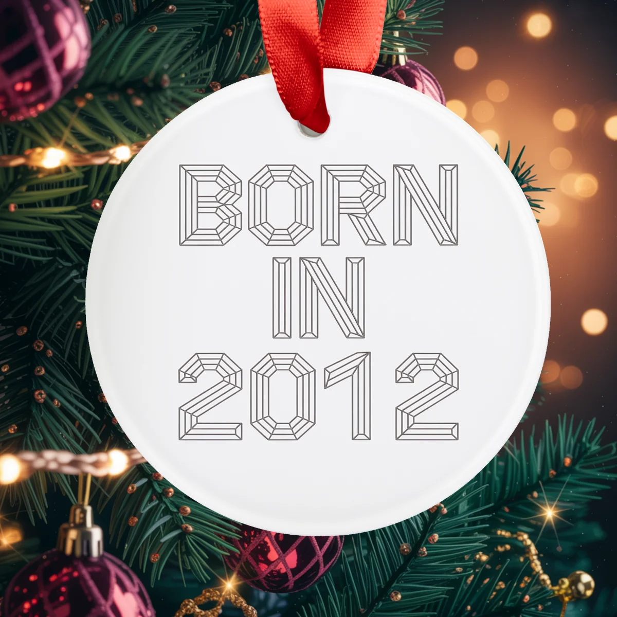 2012 Baby's First Christmas Acrylic Ornament - Personalized Keepsake Gift