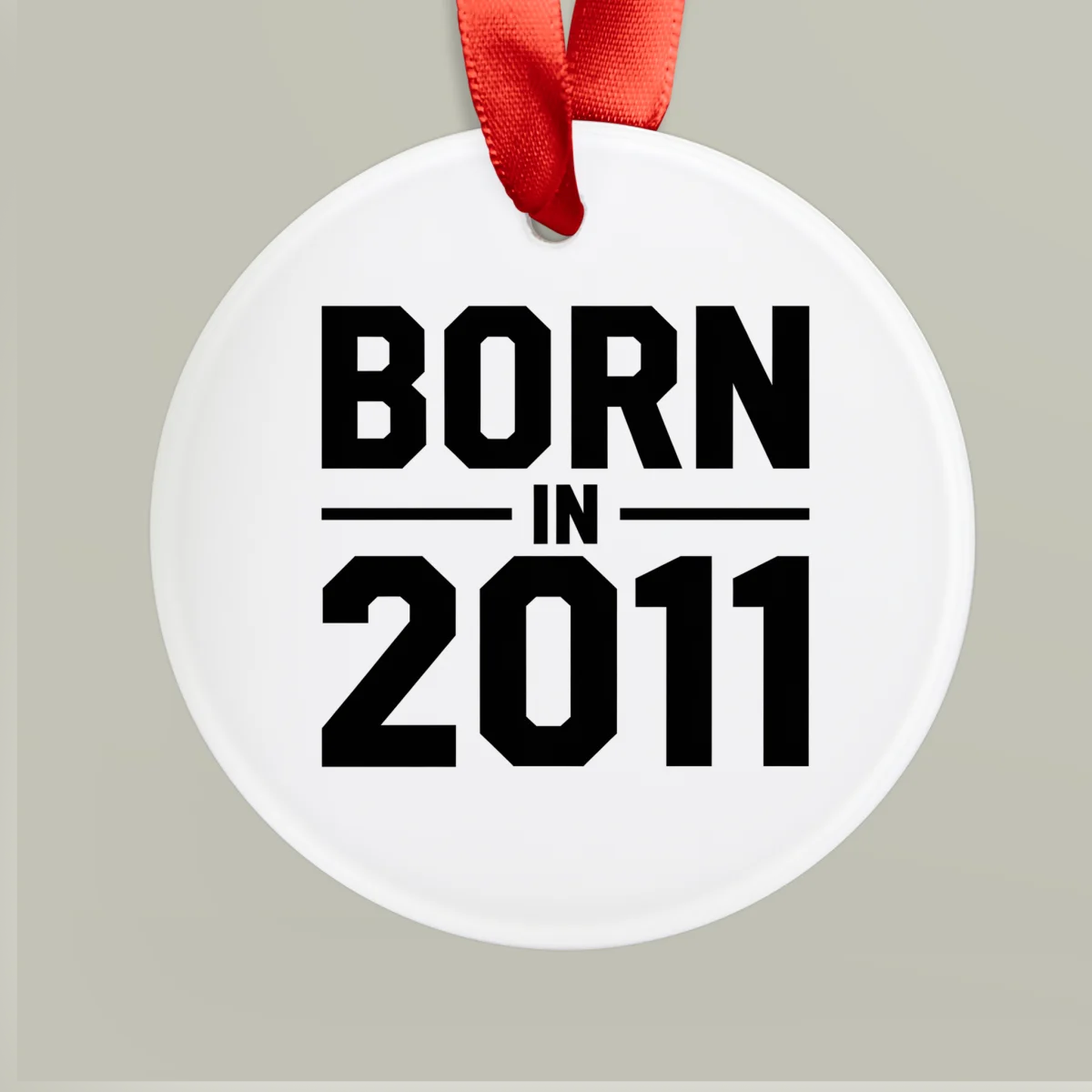 Born in 2011 Star Acrylic Ornament - Personalized Birthday Keepsake with Ribbon