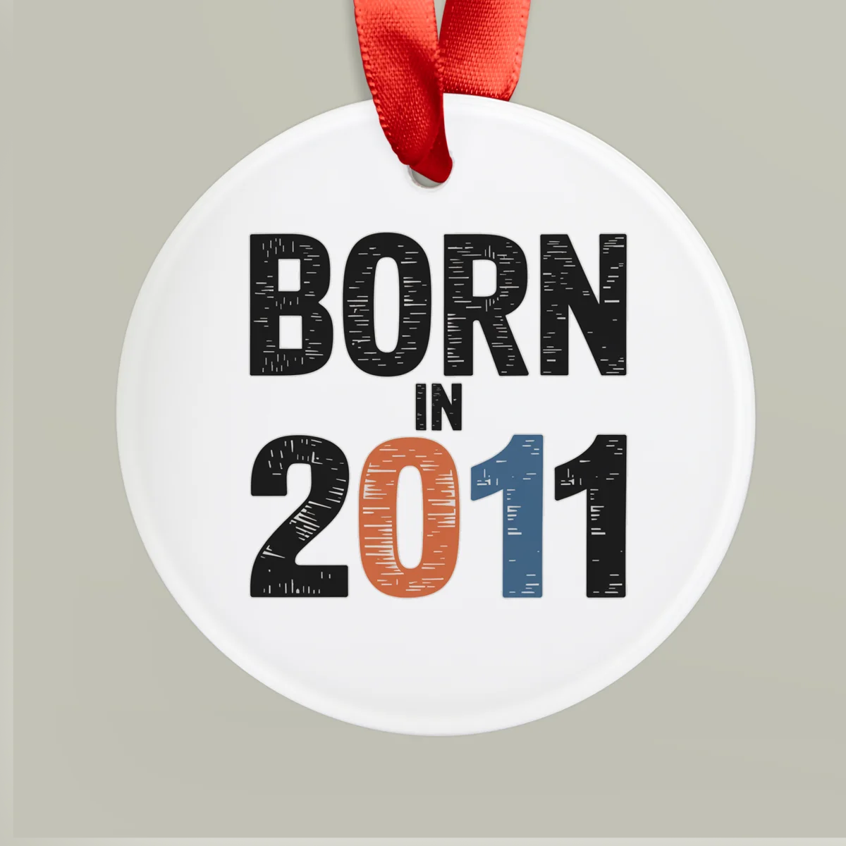 Born in 2011 Star Acrylic Ornament - Personalized Birthday Keepsake with Ribbon