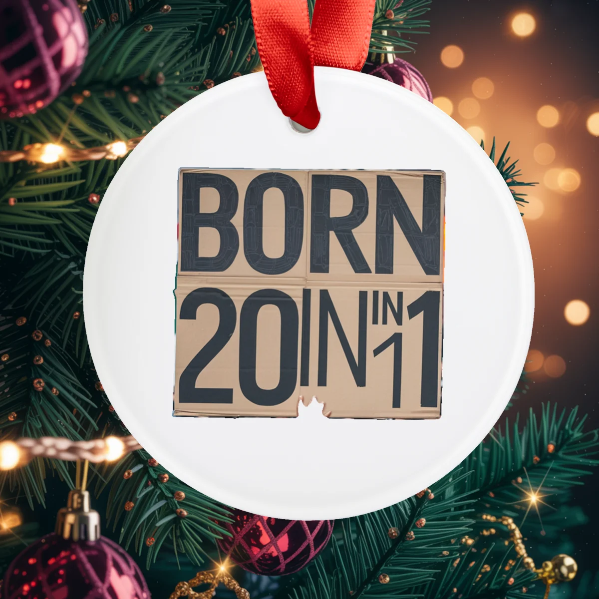 Born in 2011 Star Acrylic Ornament - Personalized Birthday Keepsake with Ribbon