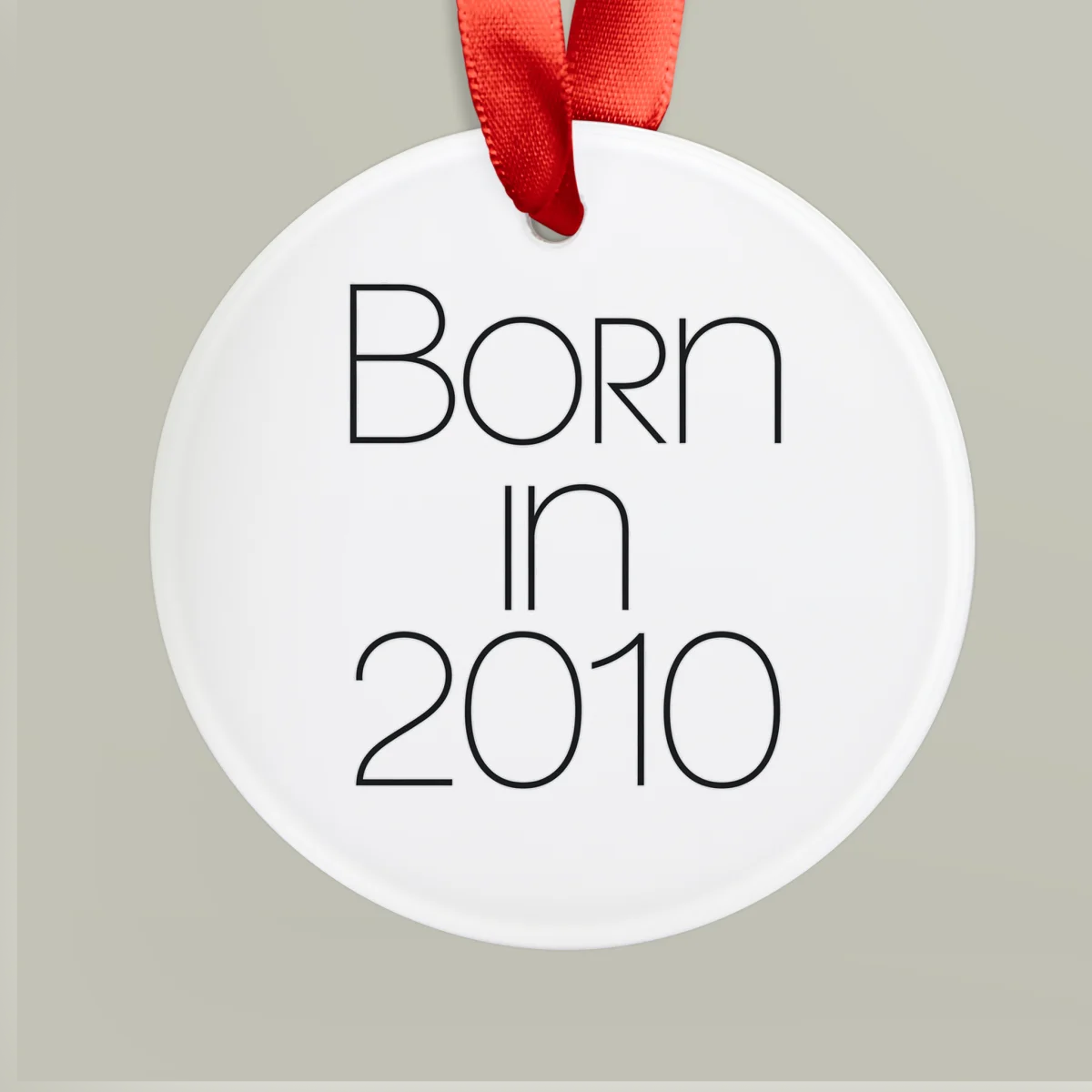 2010 Vintage Acrylic Ornament with Ribbon