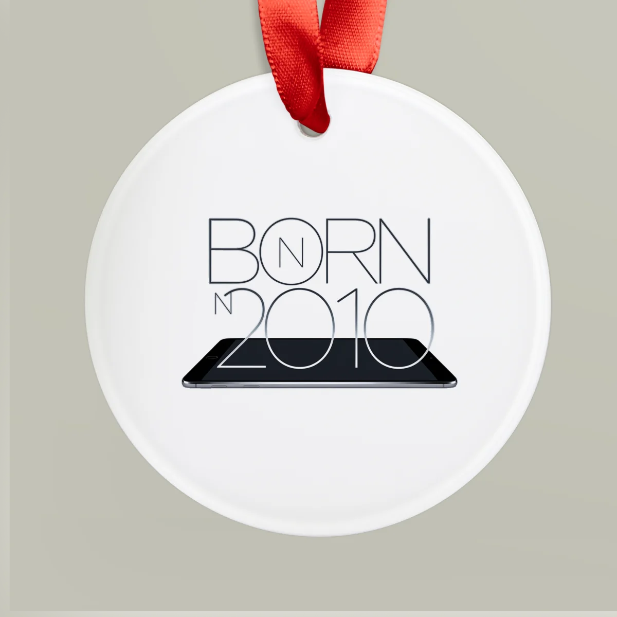 2010 Vintage Acrylic Ornament with Ribbon