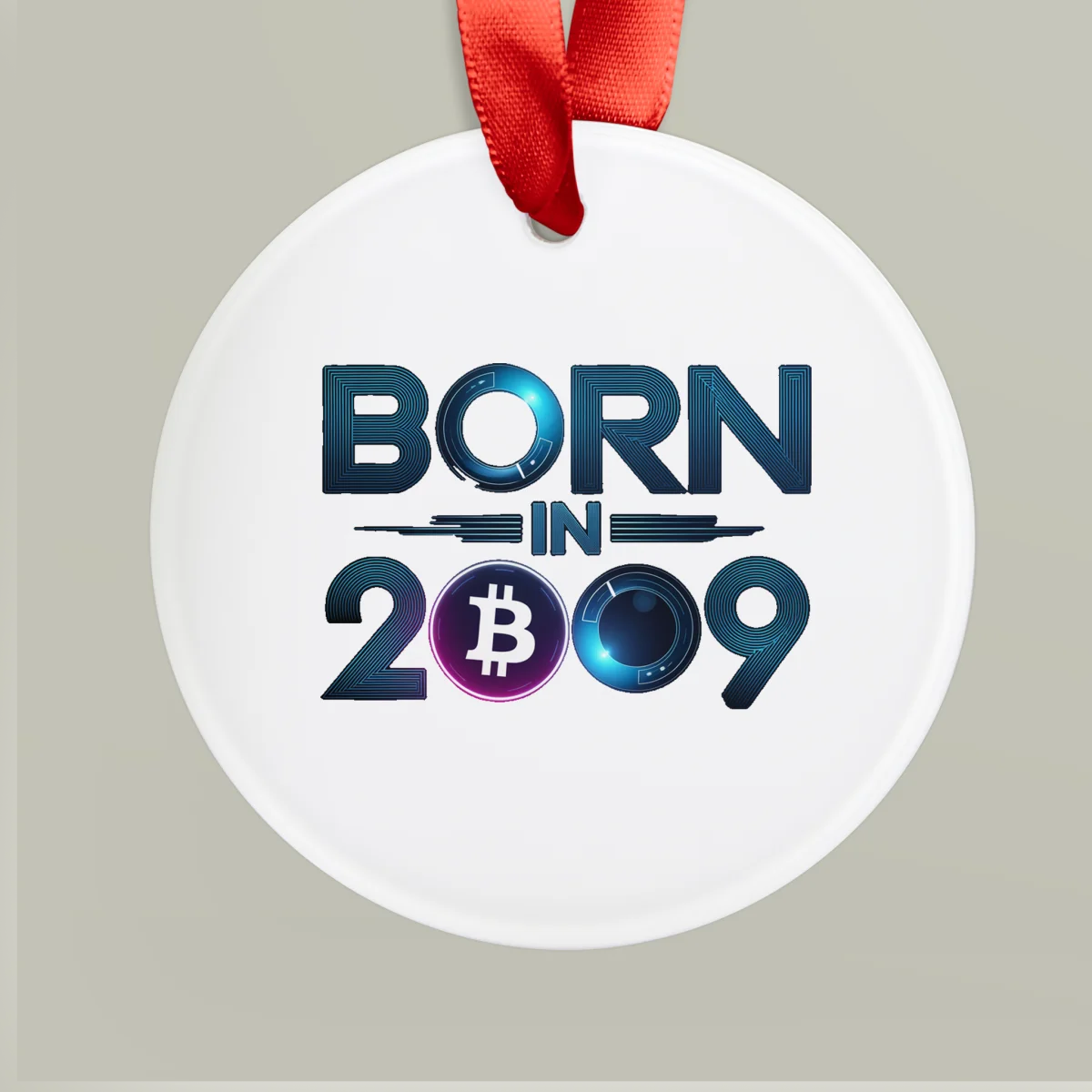 2009 Birth Year Acrylic Ornament - Personalized Baby's First Christmas Ribbon Keepsake