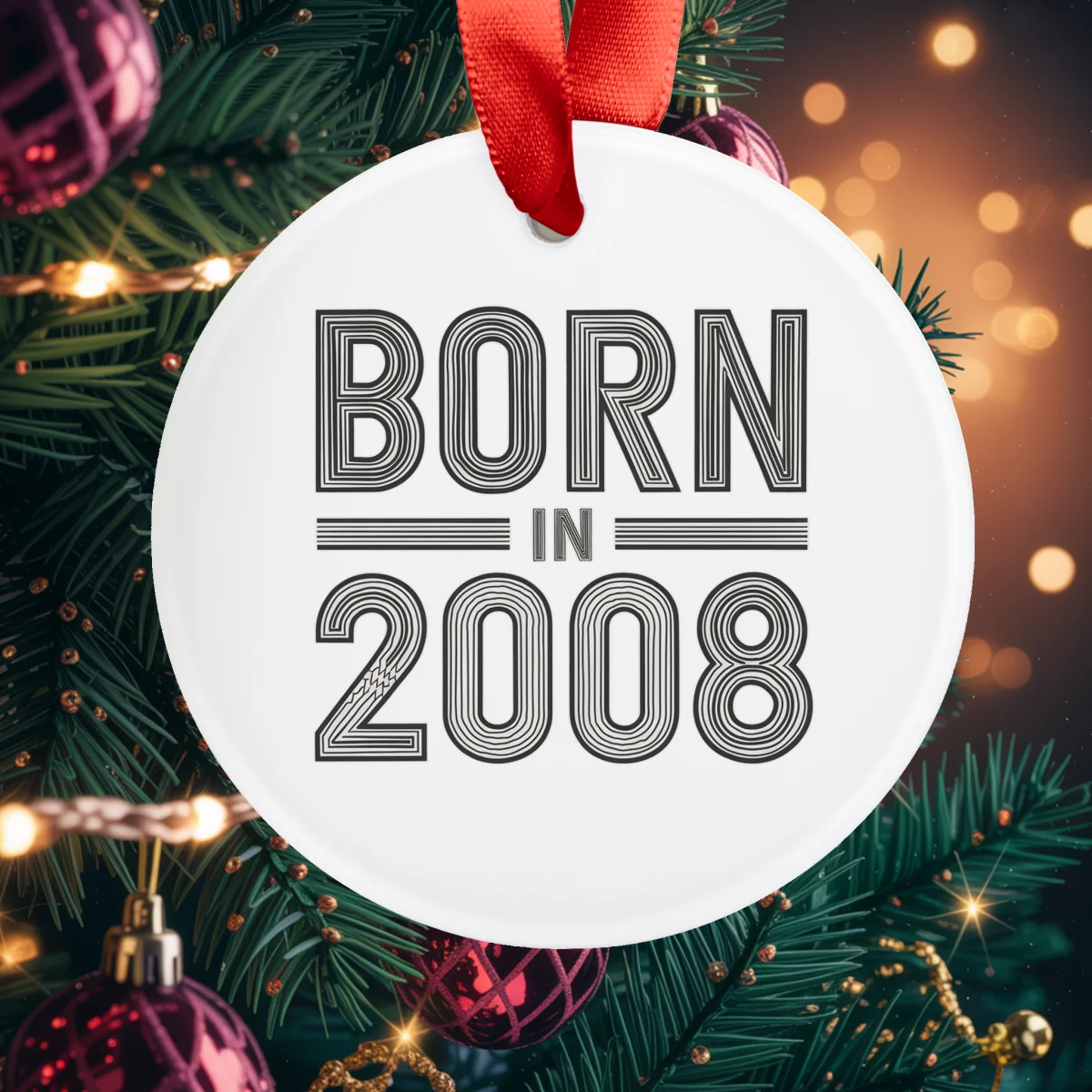 2008 Birth Year Acrylic Ornament - Personalized Keepsake Gift