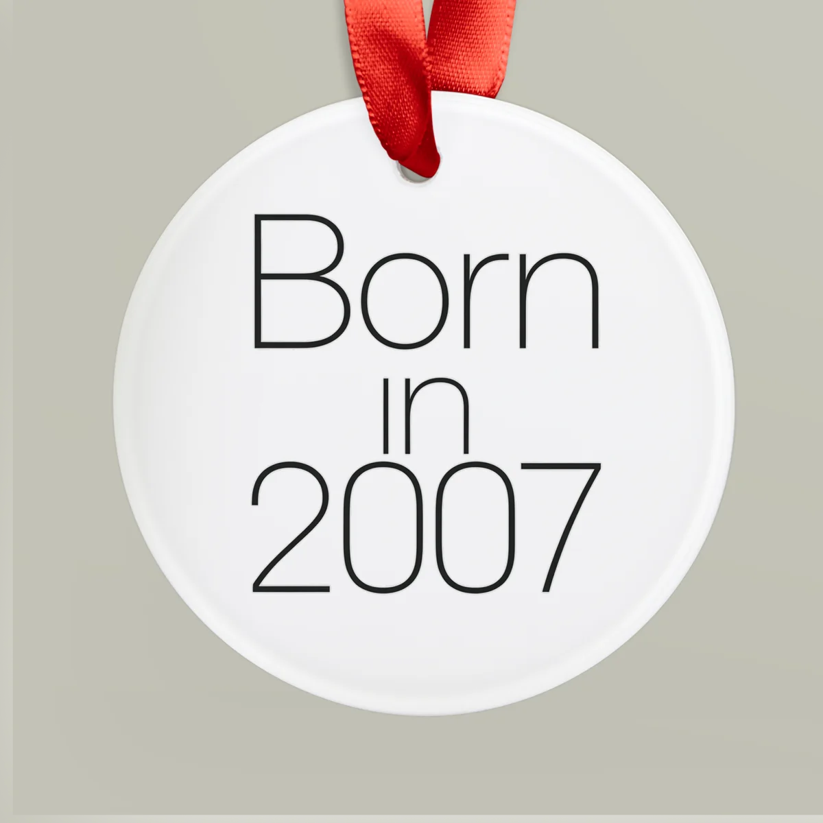 2007 Milestone Acrylic Ornament with Ribbon - Personalized Keepsake Gift