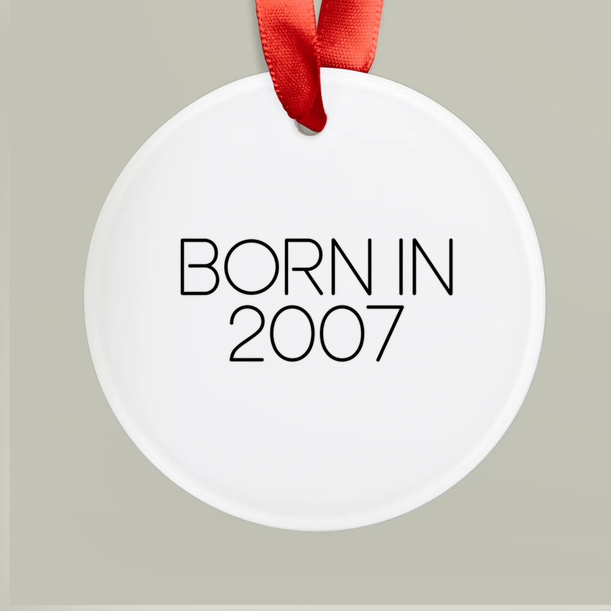 2007 Milestone Acrylic Ornament with Ribbon - Personalized Keepsake Gift