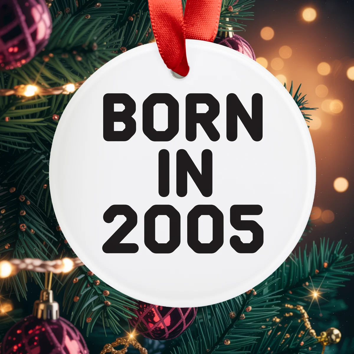 2005 Vintage Acrylic Ornament with Ribbon