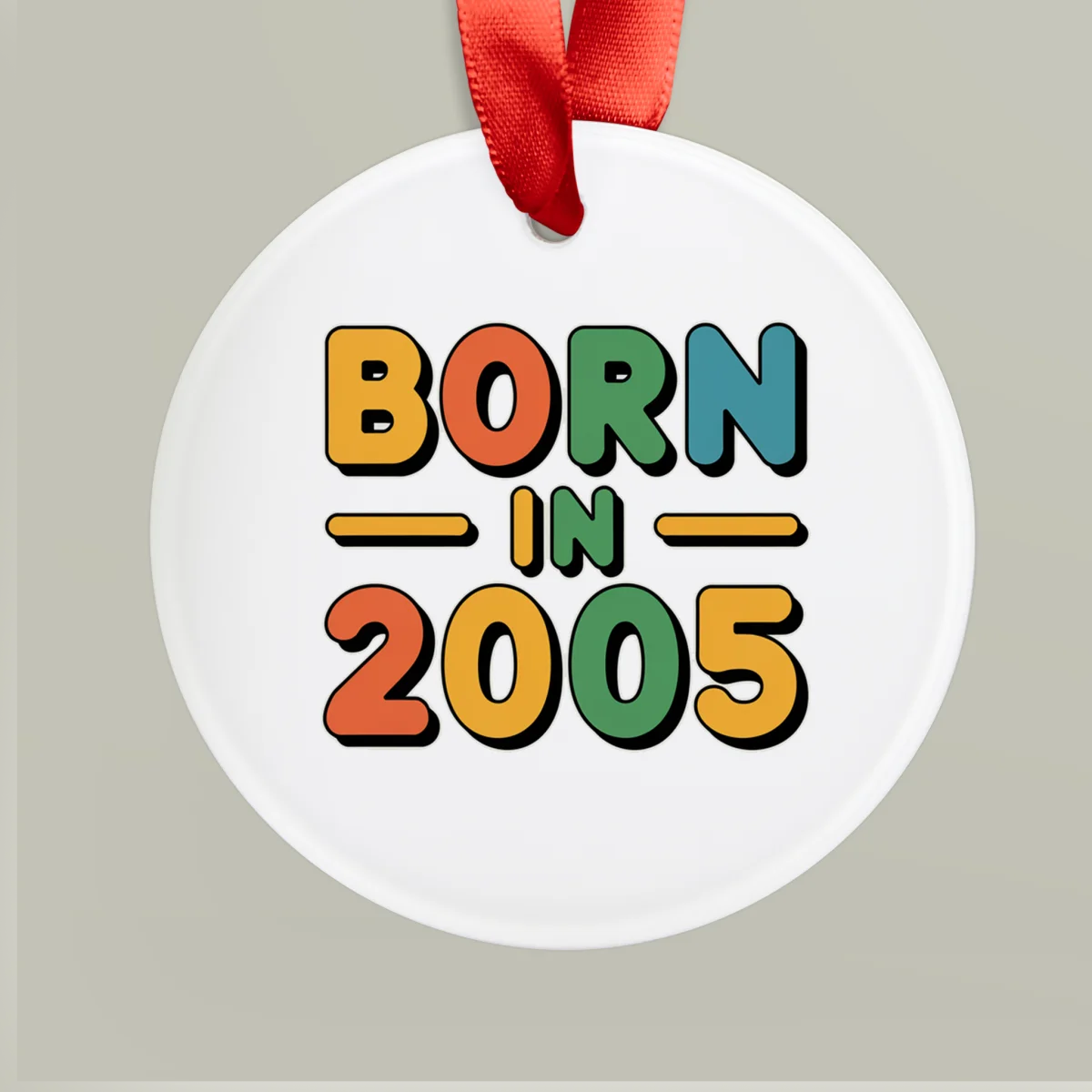 2005 Vintage Acrylic Ornament with Ribbon