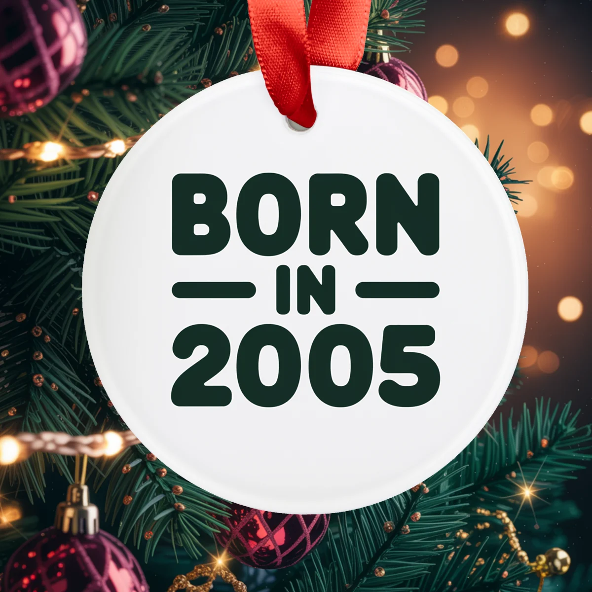 2005 Vintage Acrylic Ornament with Ribbon