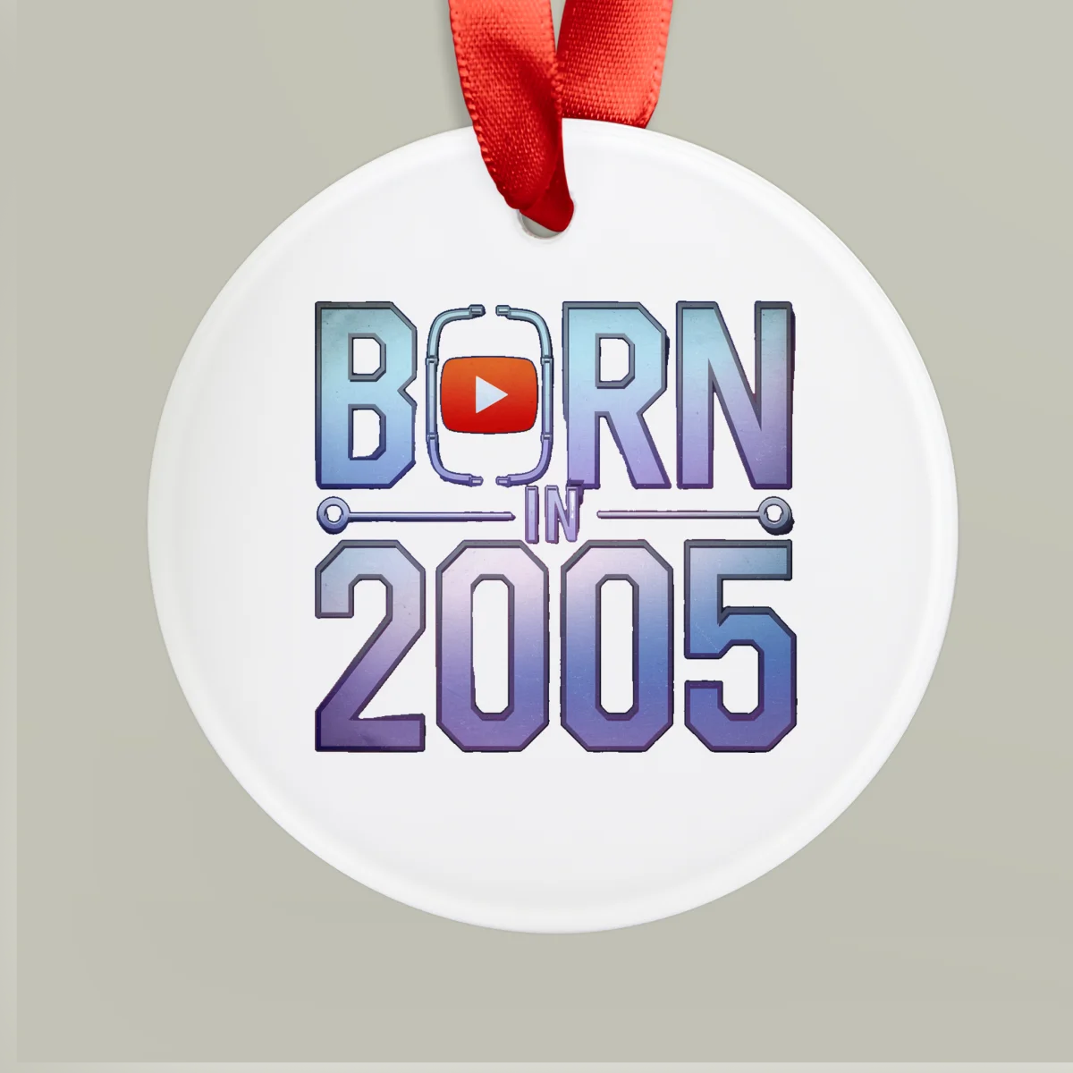 2005 Vintage Acrylic Ornament with Ribbon