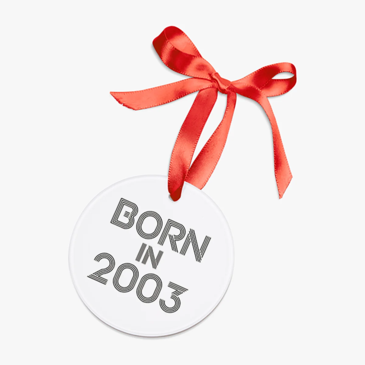 2003 Birth Year Acrylic Ornament - Personalized Keepsake Gift with Ribbon