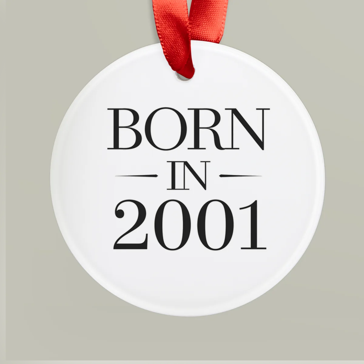 2001 Birth Year Acrylic Ornament with Ribbon - Personalized Keepsake Gift