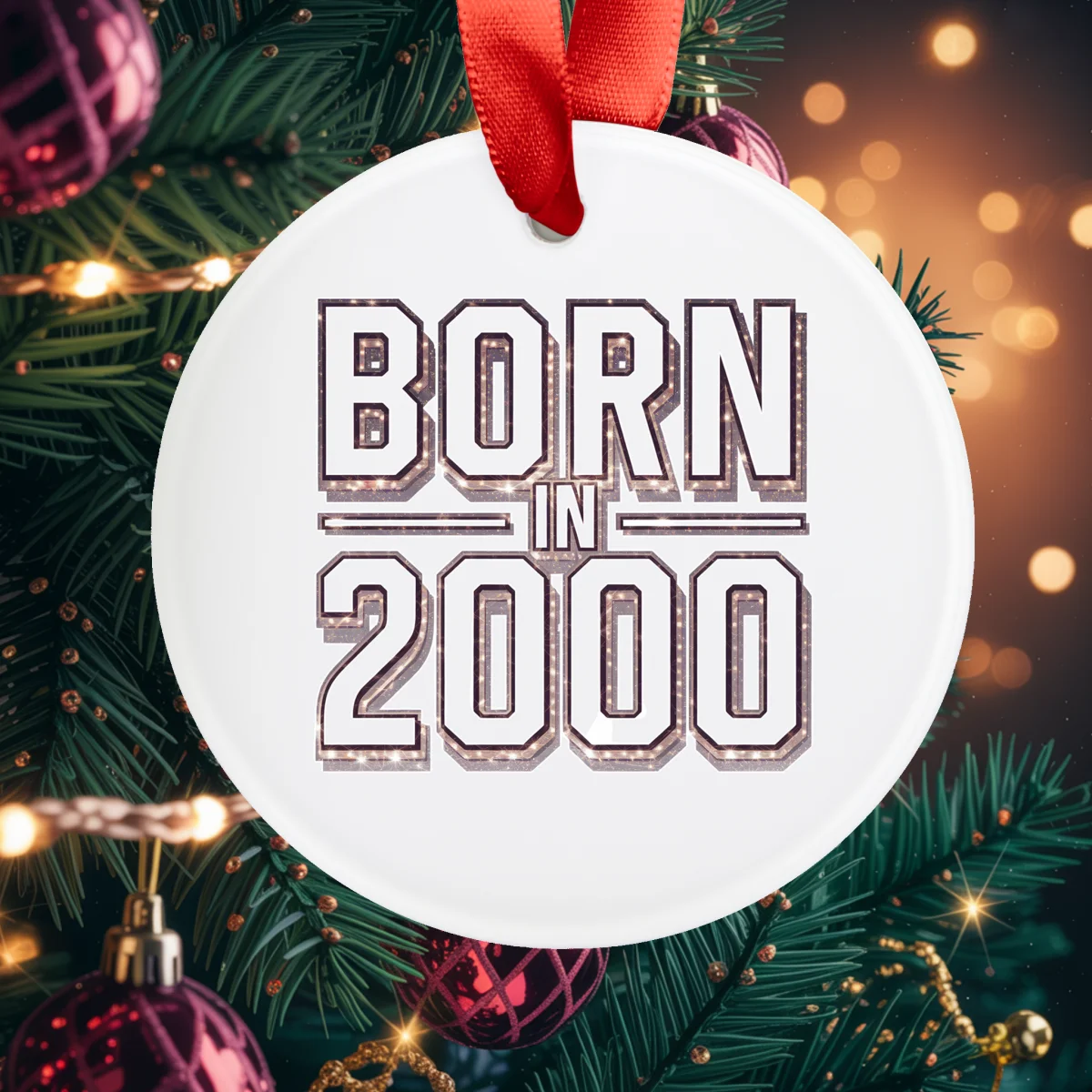 2000 Year of Birth Acrylic Ornament - Custom Keepsake Ribbon Decor