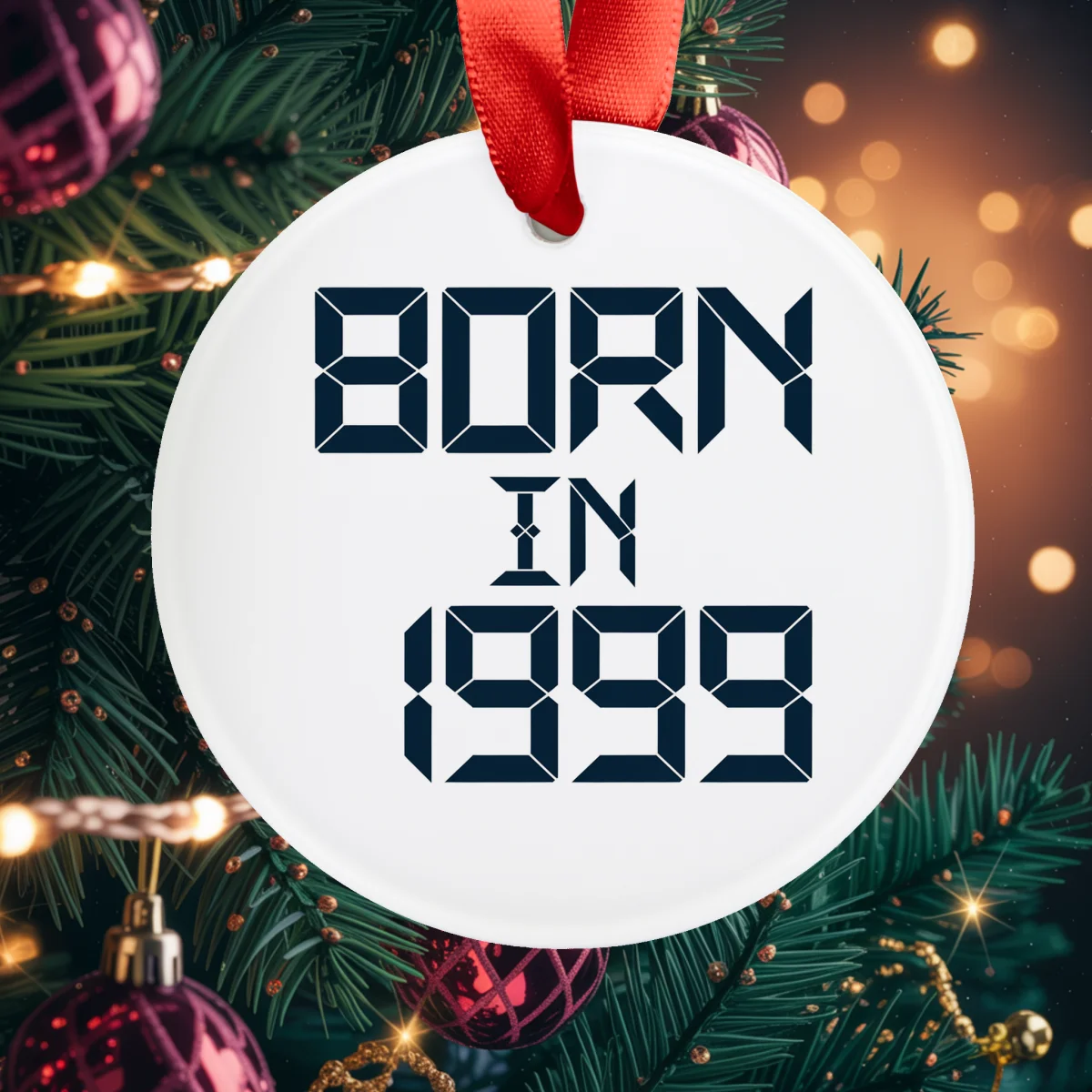 1999 Vintage Acrylic Ornament with Ribbon