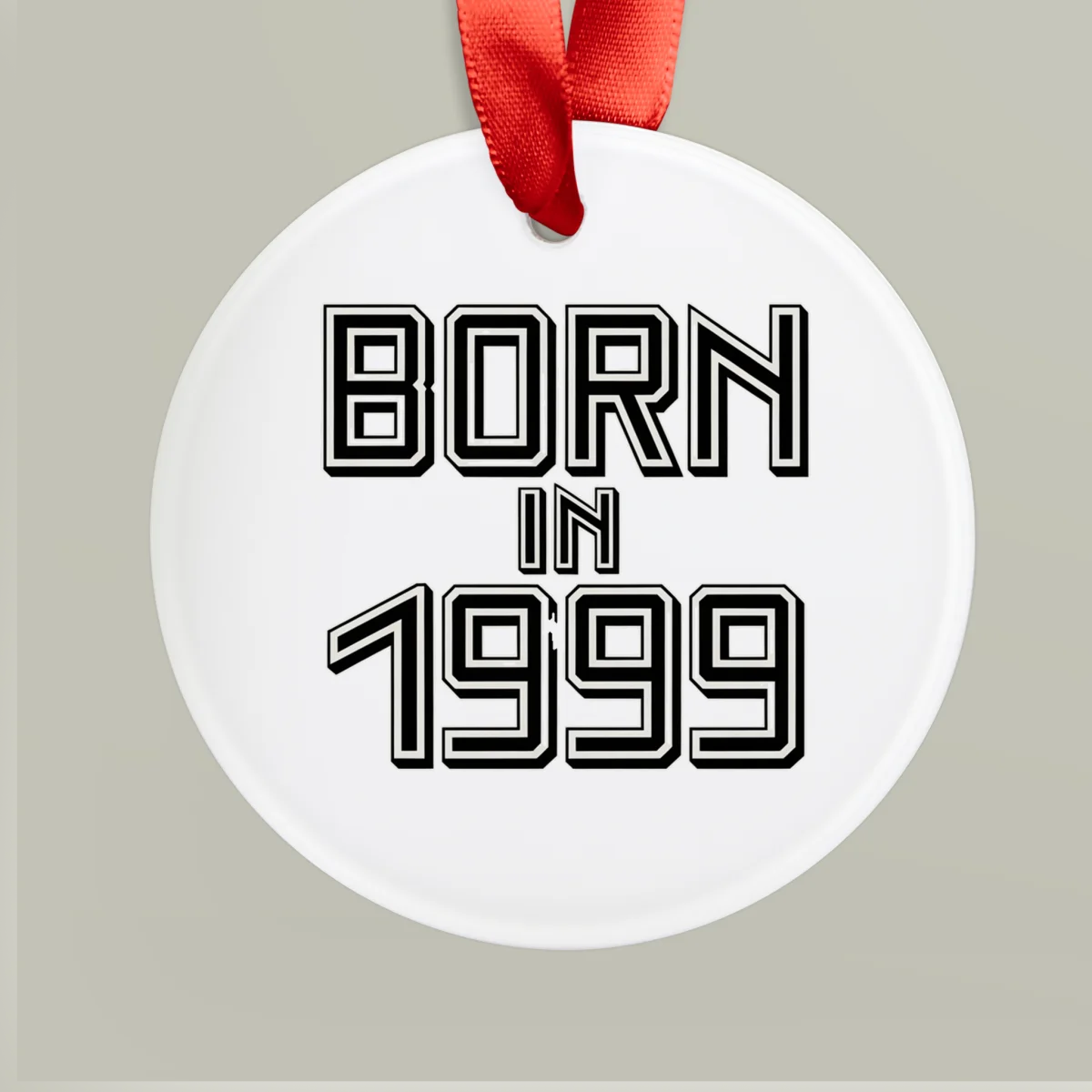 1999 Vintage Acrylic Ornament with Ribbon