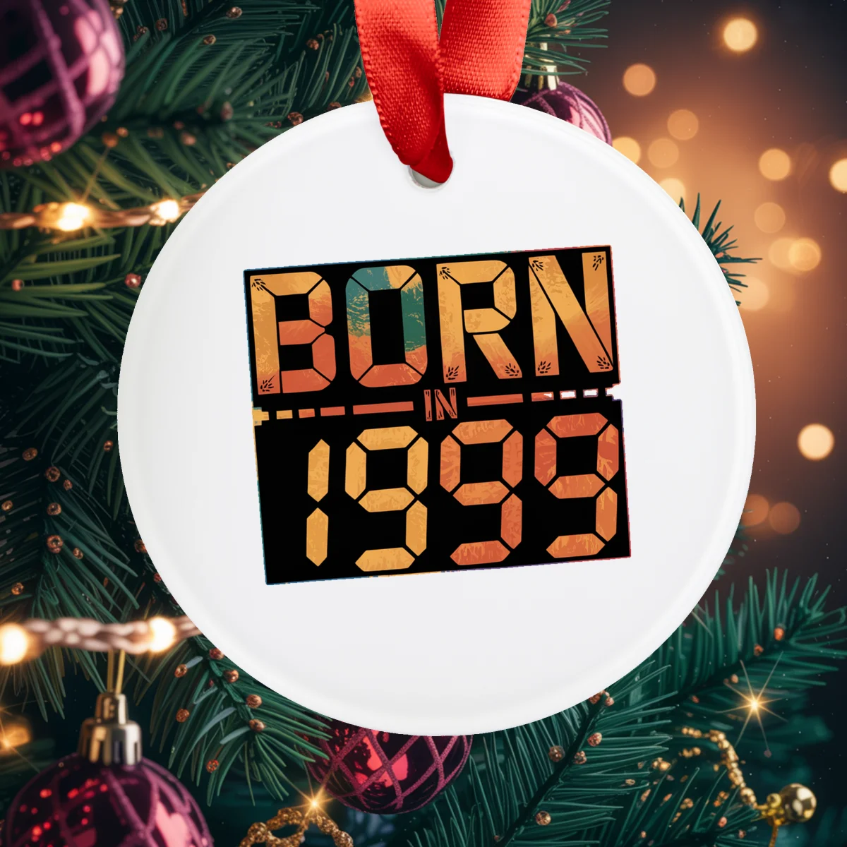 1999 Vintage Acrylic Ornament with Ribbon