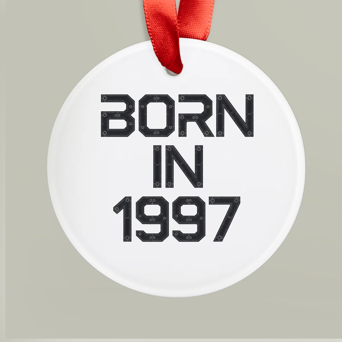 1997 Vintage Acrylic Ornament with Ribbon