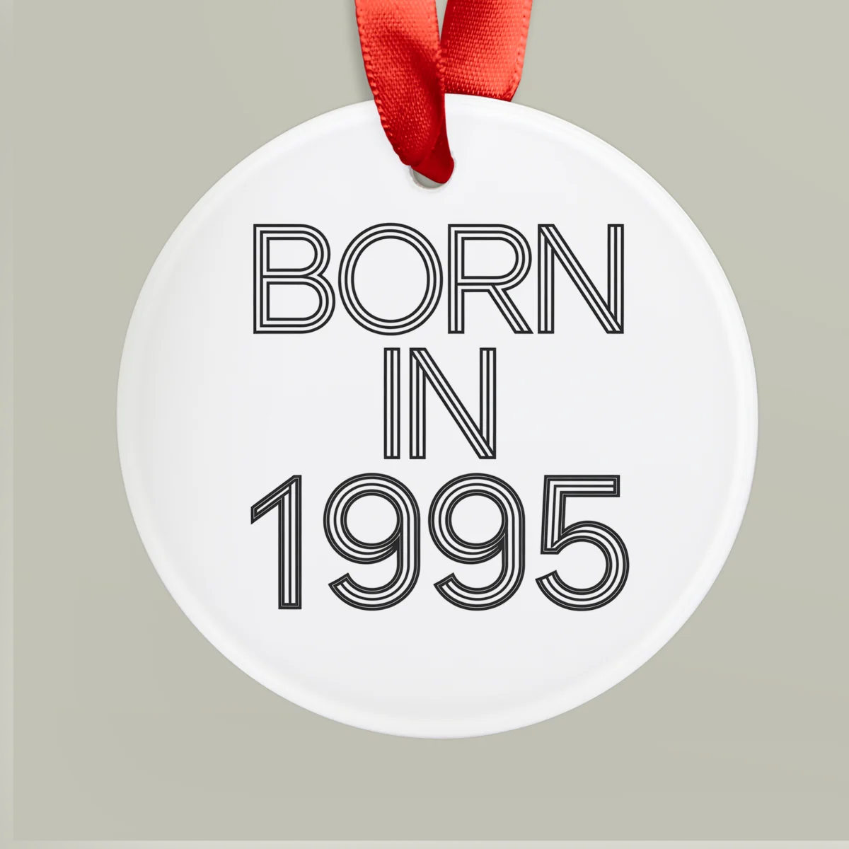 1995 Vintage Acrylic Ornament with Ribbon