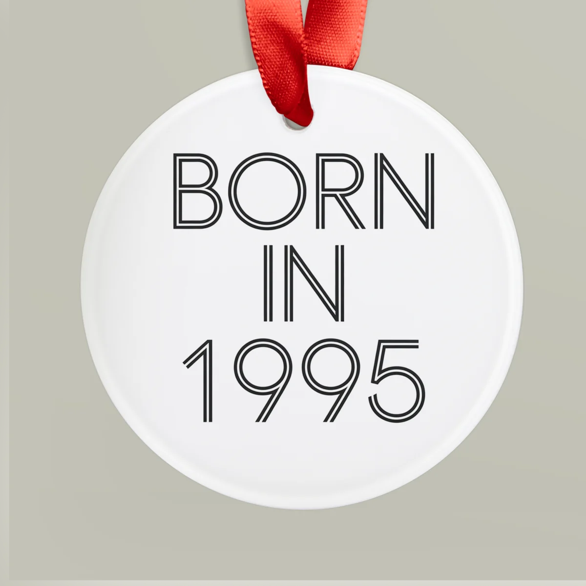 1995 Vintage Acrylic Ornament with Ribbon