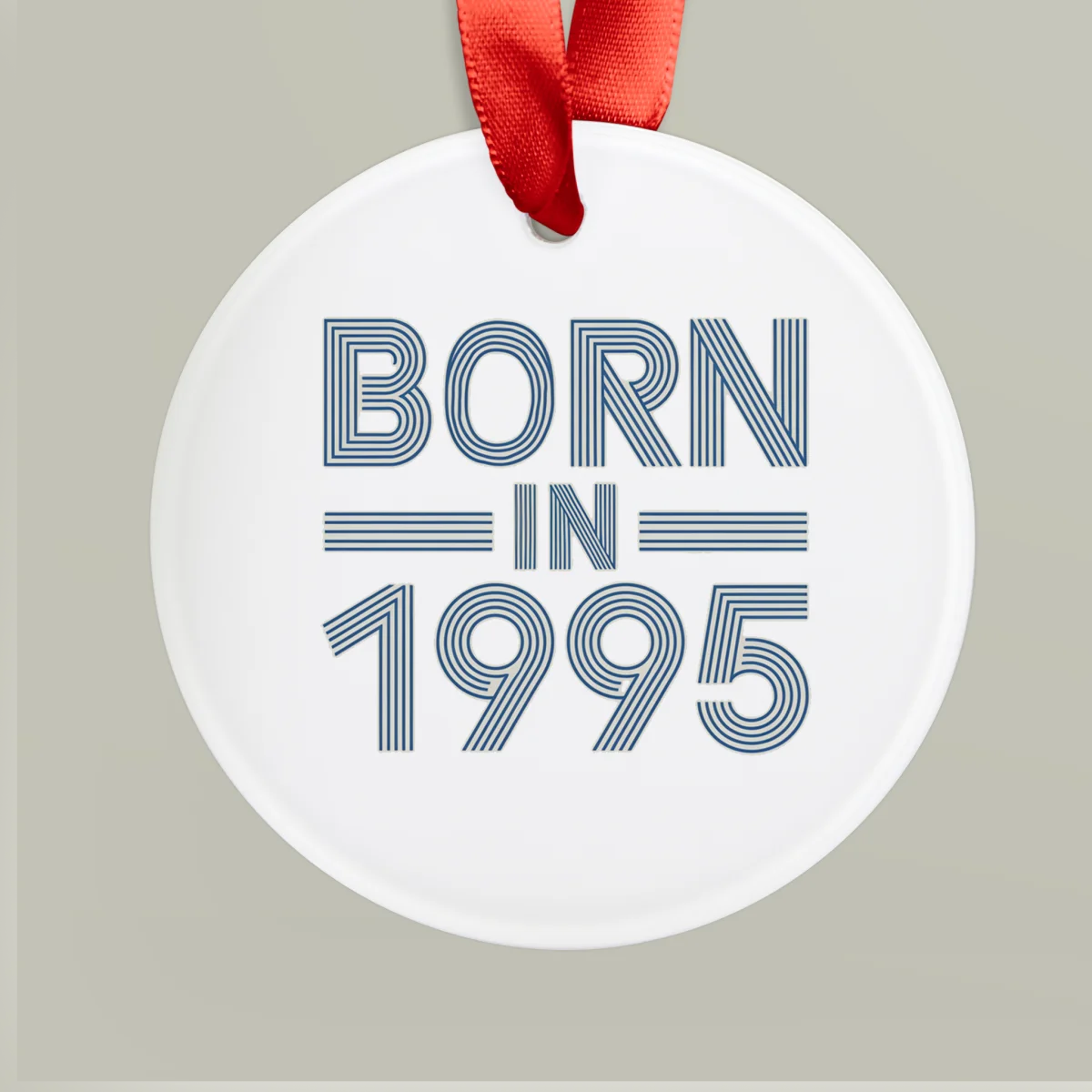 1995 Vintage Acrylic Ornament with Ribbon