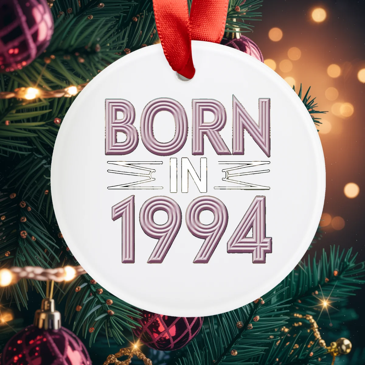 1994 Vintage Acrylic Ornament with Ribbon