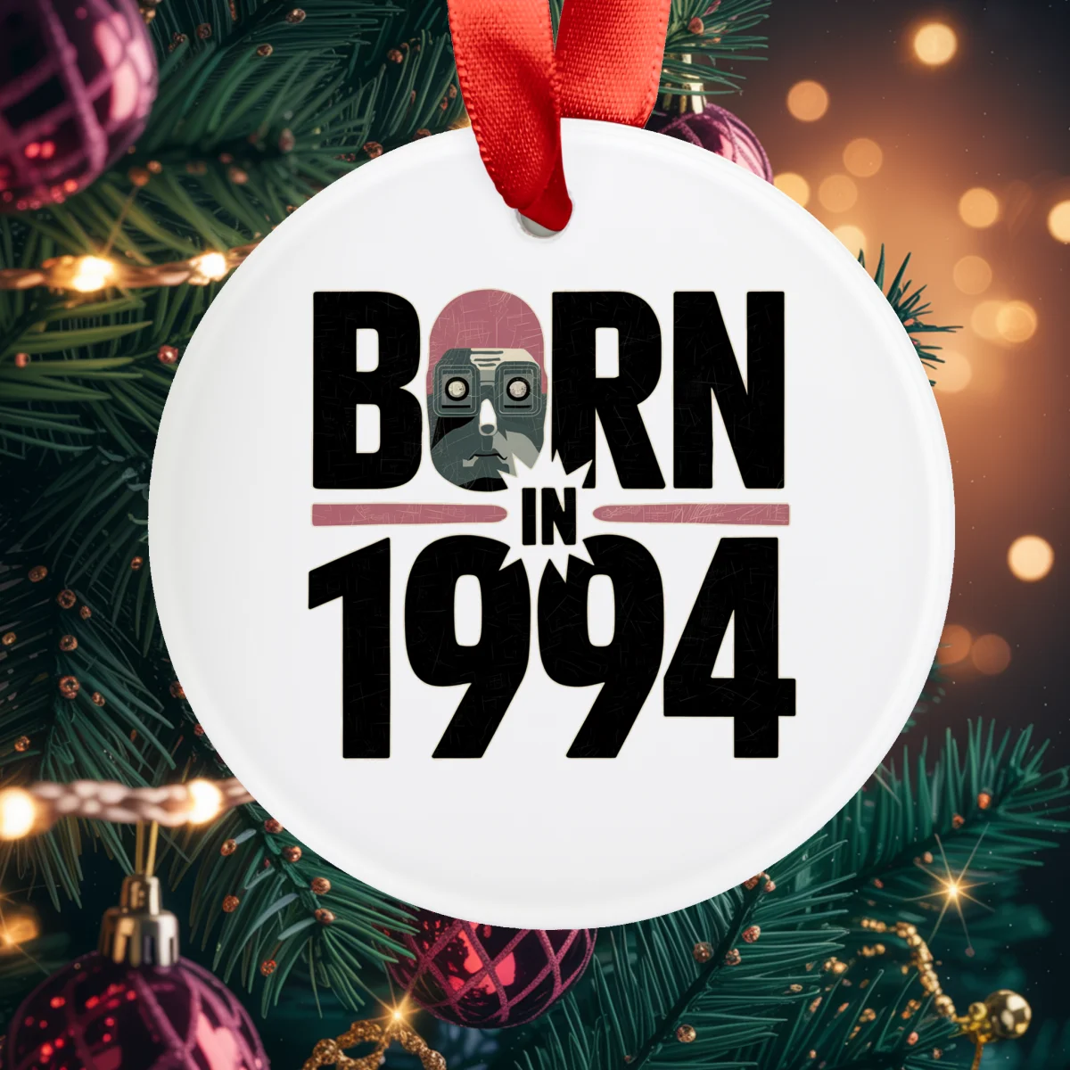 1994 Vintage Acrylic Ornament with Ribbon