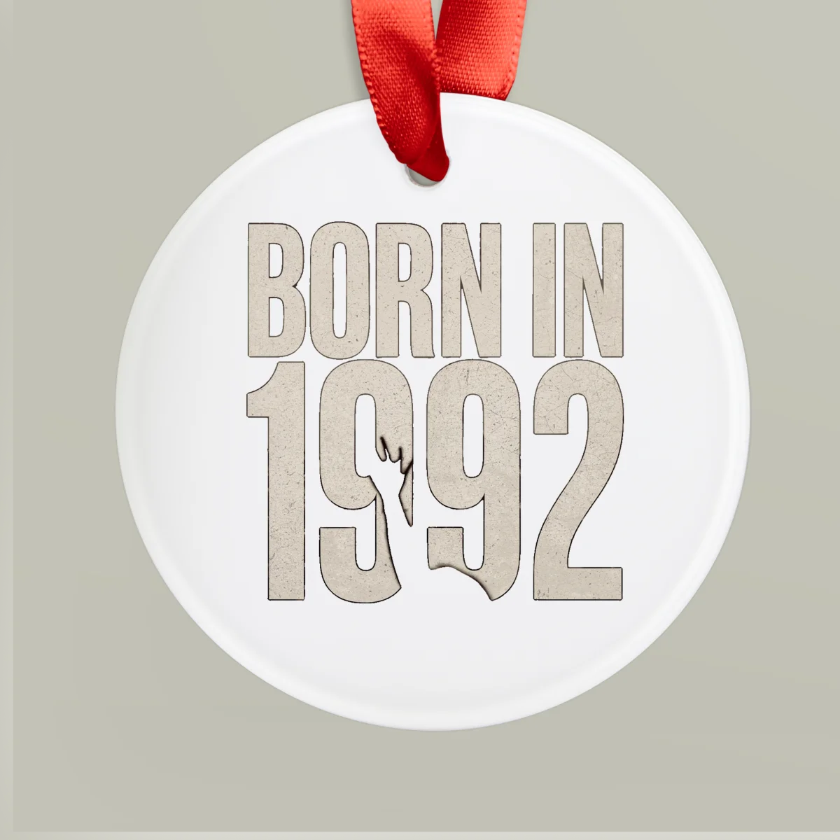 1992 Vintage Acrylic Ornament with Ribbon