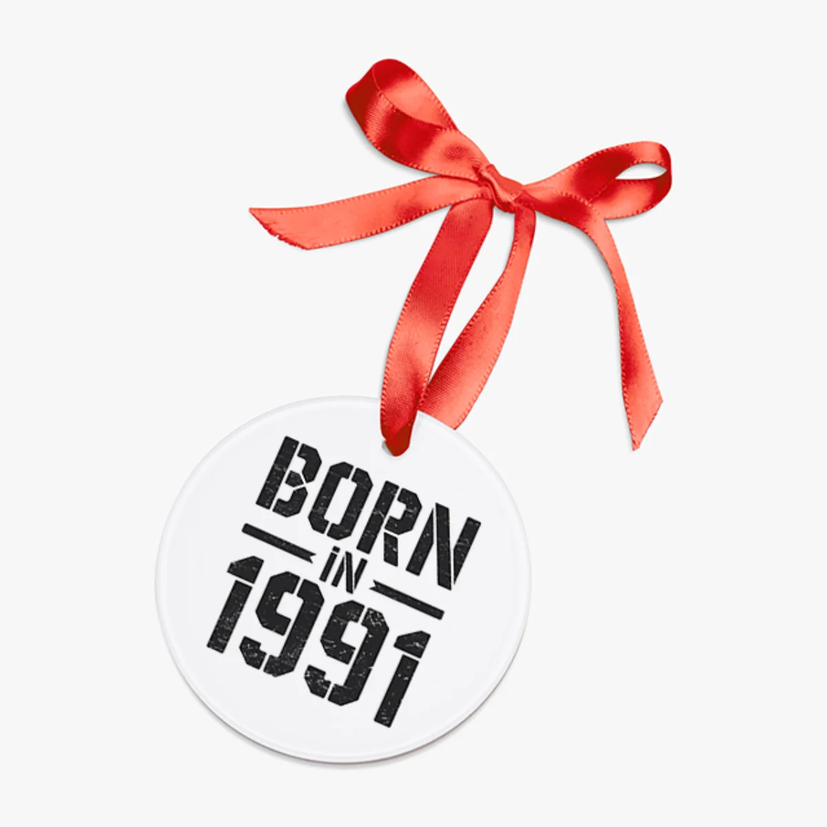 1991 Vintage Acrylic Ornament with Ribbon