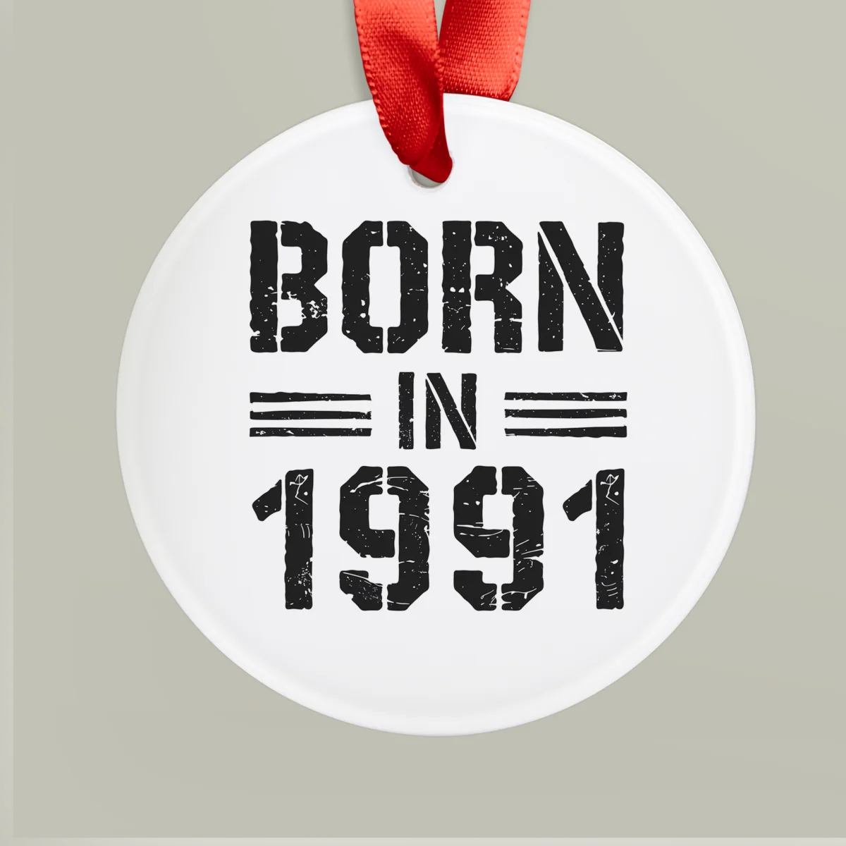 1991 Vintage Acrylic Ornament with Ribbon
