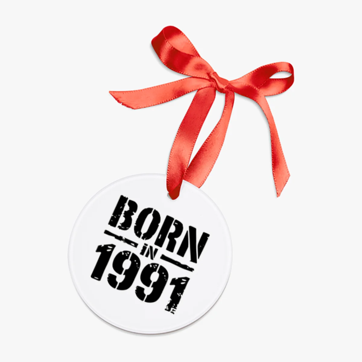 1991 Vintage Acrylic Ornament with Ribbon
