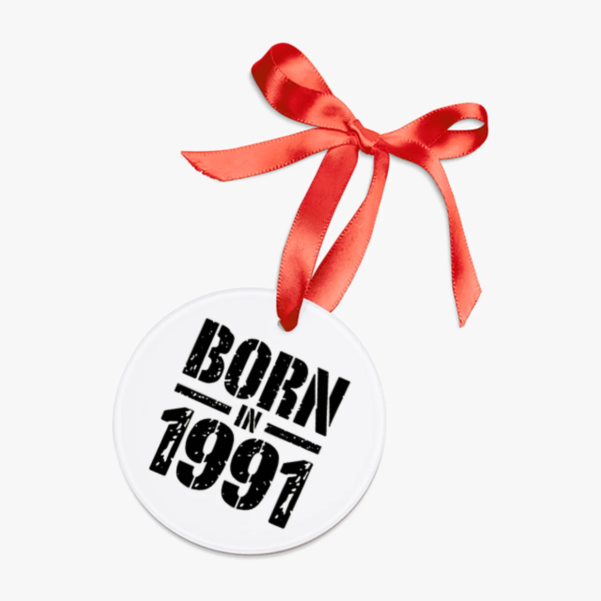 1991 Vintage Acrylic Ornament with Ribbon