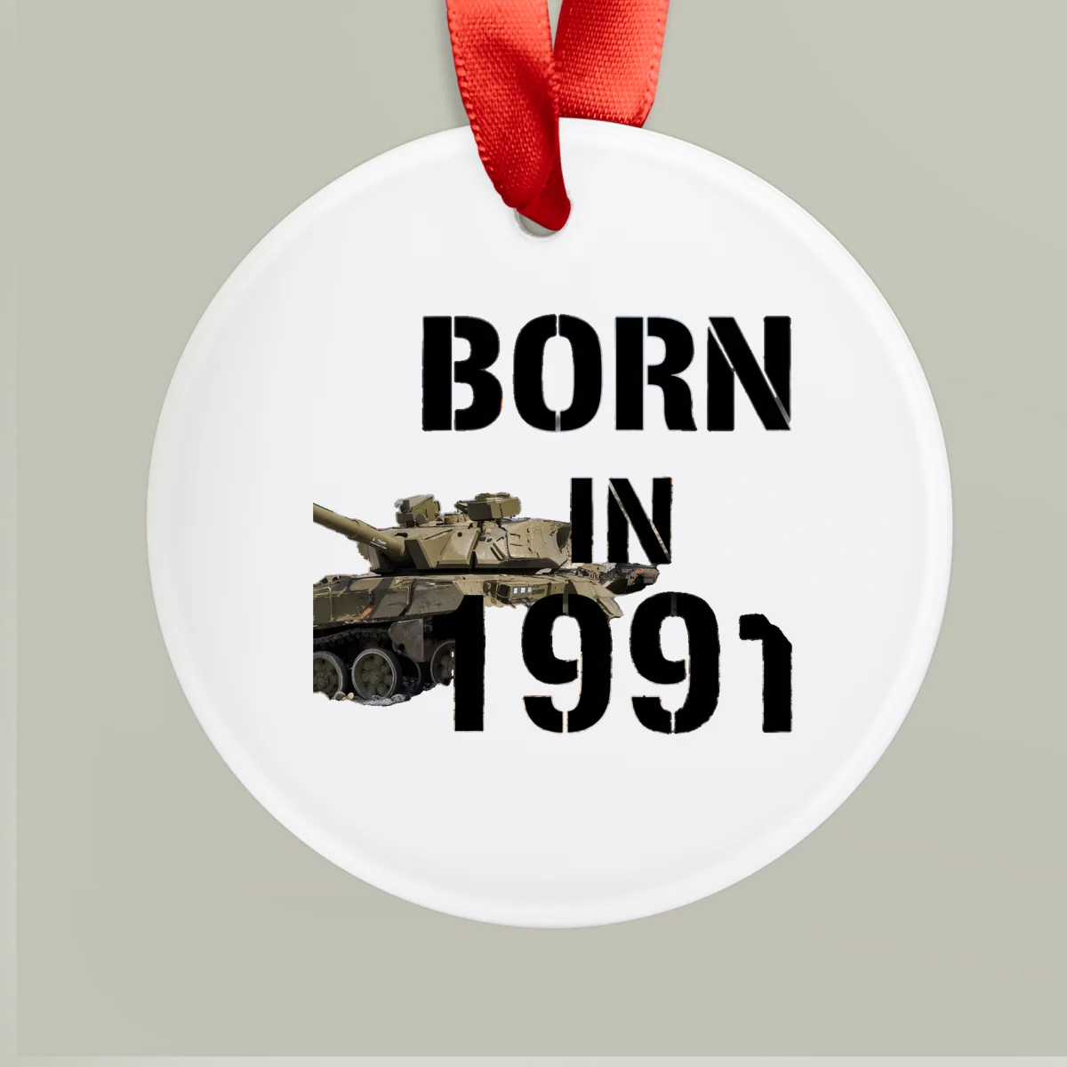 1991 Vintage Acrylic Ornament with Ribbon