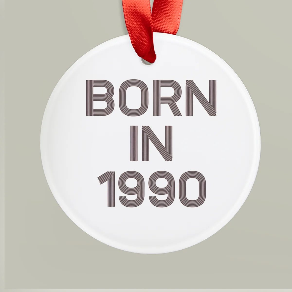 1990 Vintage Acrylic Ornament with Ribbon