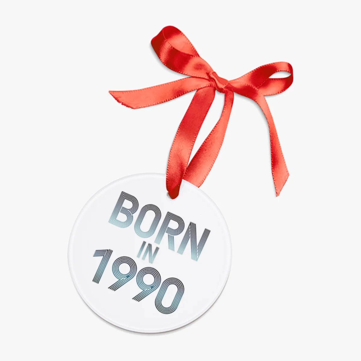 1990 Vintage Acrylic Ornament with Ribbon