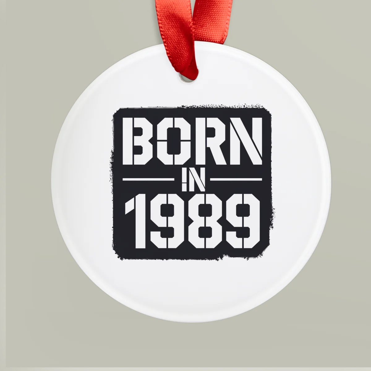 1989 Vintage Acrylic Ornament with Ribbon