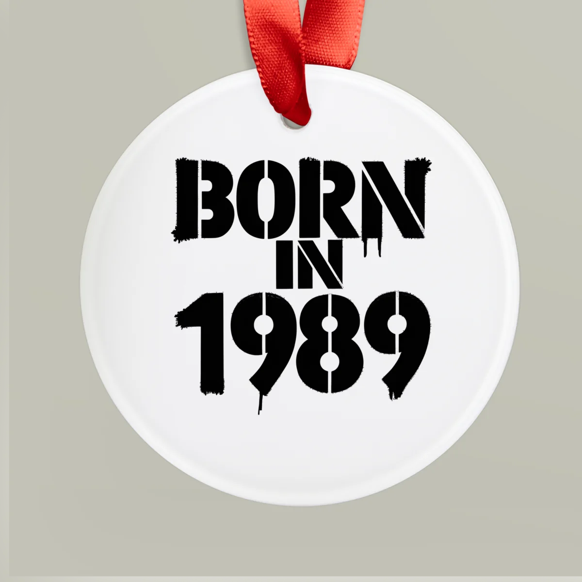1989 Vintage Acrylic Ornament with Ribbon